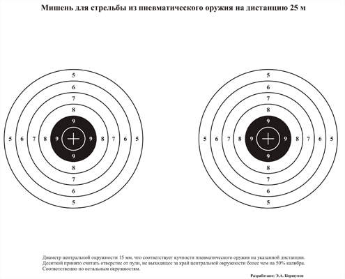 мишени для пенвматики 25м